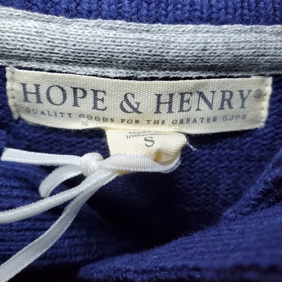 NWT Hope & Henry Mock Neck Button Placket Sweater Organic Cotton Sz S - Picture 5 of 6